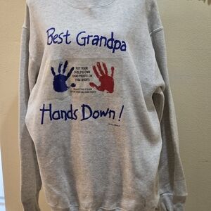 Fruit of the Loom Gray 'Best Grandpa' Crewneck Sweater